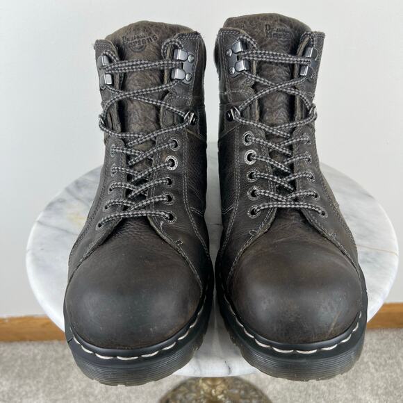 Men\'s Dr. Martens Diego Dark Gray Genuine Leather Lace Up Boots (Sz 13) main image 6